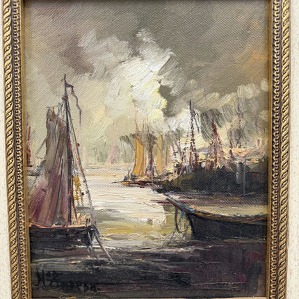 Expressive Seascape Oil Painting "Fishing Boats" Timeless Artwork Holland Art Shop