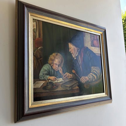 Refined Figurative Oil Painting "Old Teacher" Vintage Art Holland Art Shop