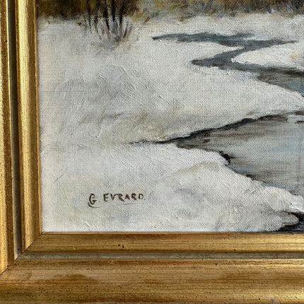 Vintage Winter Landscape Oil Painting "Birch Trees" Elegant Artwork Holland Art Shop