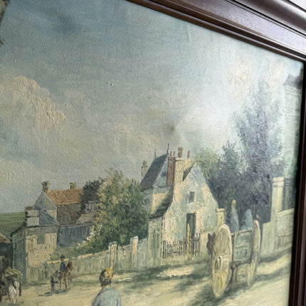 Authentic Cityscape Oil Painting "Woman Walking" Detailed Large Artwork Holland Art Shop