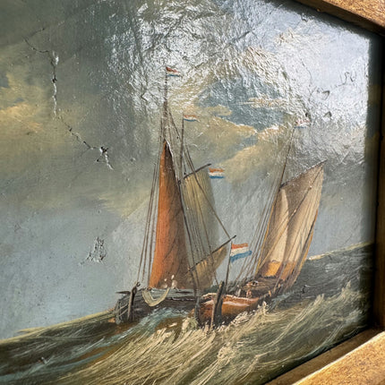 Original Seascape Oil Painting "Gilded Frame" Traditional Art Holland Art Shop
