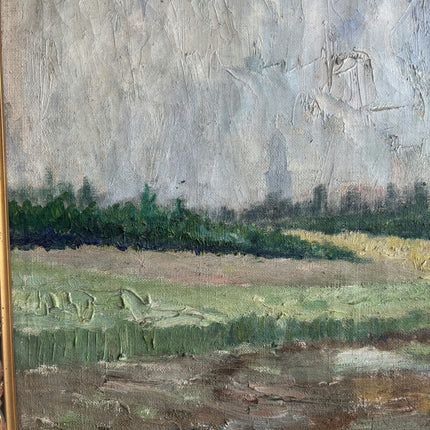 Vintage Landscape Oil Painting "Framed Painting" Classic Belgique Artwork Holland Art Shop