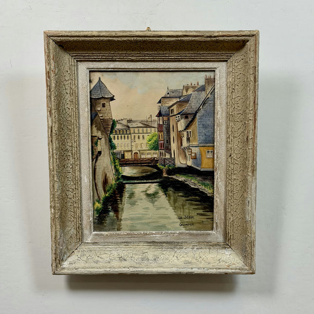 Expressive Cityscape Aquarel "Framed Back" Traditional Artwork Holland Art Shop