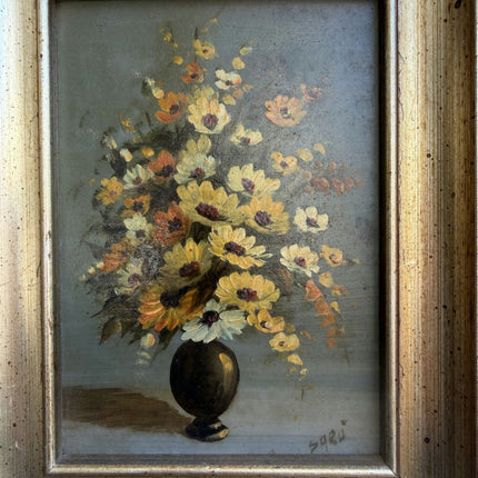 Detailed Floral Still Life Oil Painting "Flower Vase" Rustic Small Artwork Holland Art Shop