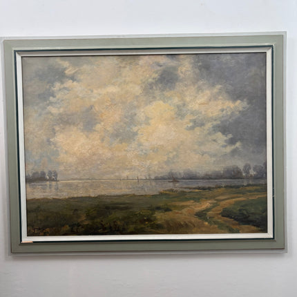 Large seascape oil painting year 1930. Sizing 115 x 89 cm