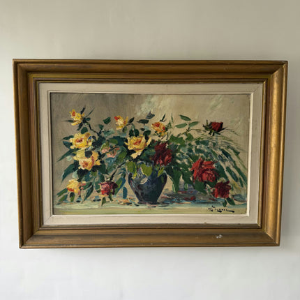 Expressive Floral Still Life Oil Painting "Flower Vase" Large Artwork Holland Art Shop