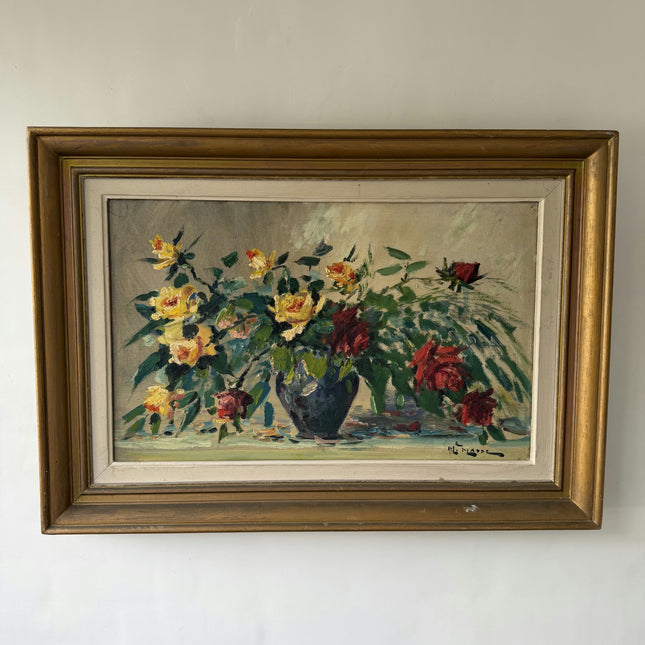 Expressive Floral Still Life Oil Painting "Flower Vase" Large Artwork Holland Art Shop