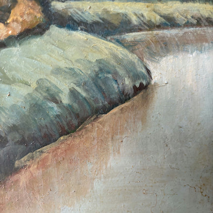 Original Landscape Oil Painting "Meandering River" Vintage Artwork Holland Art Shop