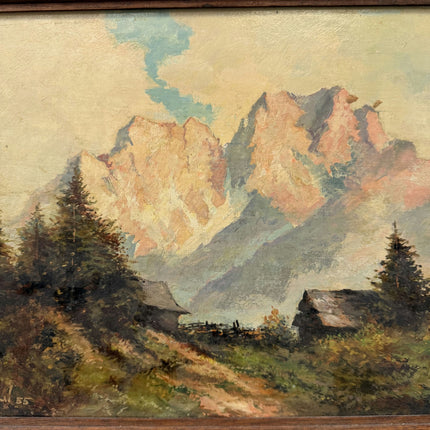 Authentic Landscape Oil Painting "Mountain Peak" Elegant Small Artwork Holland Art Shop