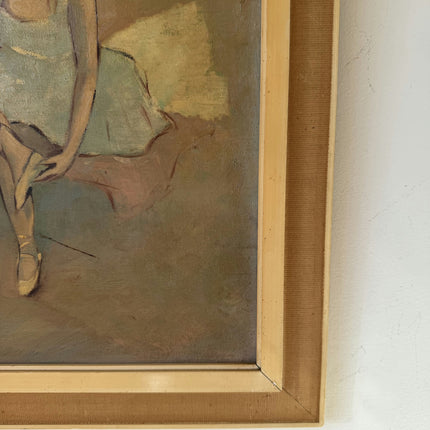 Handcrafted Oil Painting Portrait "Ballet Slipper Girl" Wonderful Medium Artwork Holland Art Shop