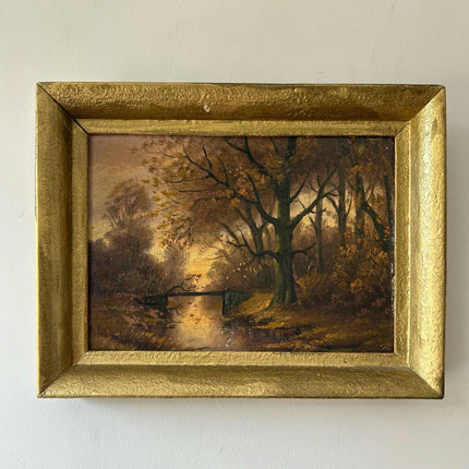 Detailed Landscape Oil Painting "Autumn Tree" Elegant Small Artwork Holland Art Shop