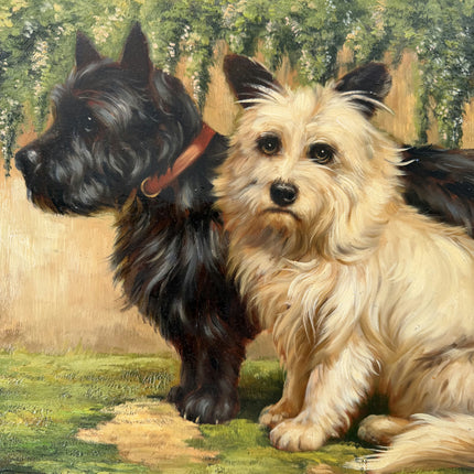 Figurative Oil Painting Animals "Two Dogs" Marvelous Medium Artwork Holland Art Shop