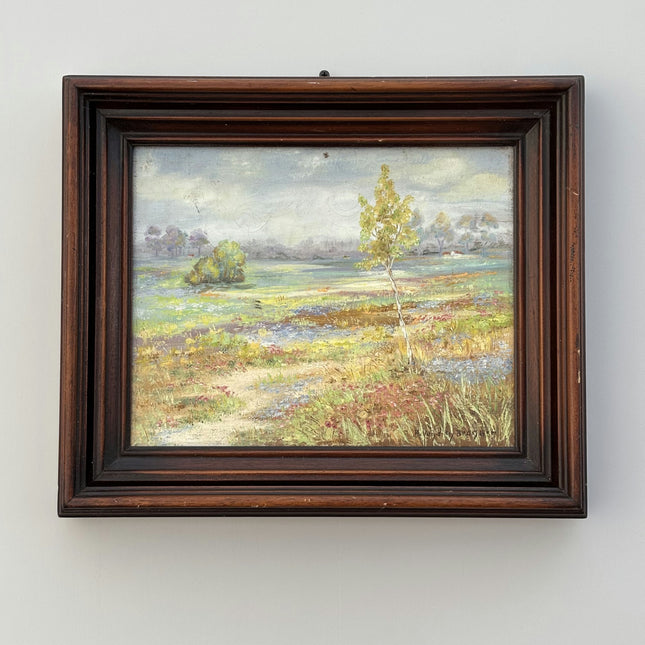 Detailed Landscape Oil Painting "Lone Tree" Refined Small Art Holland Art Shop