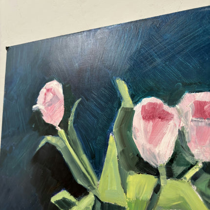 Classic Floral Still Life Oil Painting "Pink Tulips" Handcrafted Art Holland Art Shop