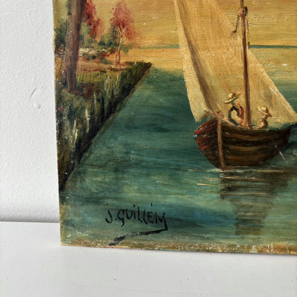 Traditional Harbor Scene Oil Painting "Sailing Boat" Refined Art Holland Art Shop