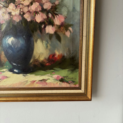 Handcrafted Floral Still Life Oil Painting "Blue Vase" Classic Artwork Holland Art Shop