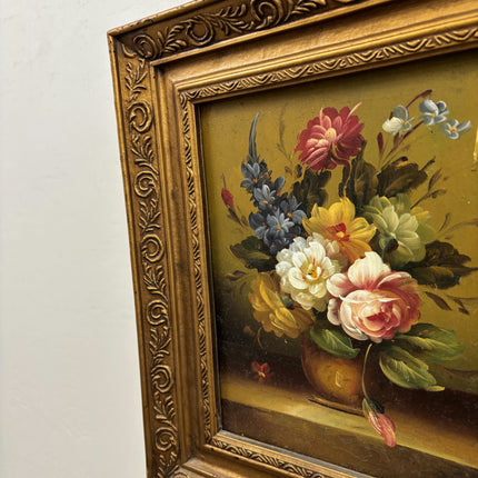 Timeless Floral Still Life Oil Painting "Flower Vase" Detailed Small Artwork Holland Art Shop