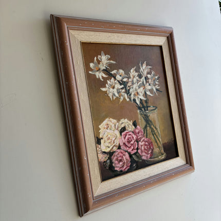 Timeless Floral Still Life Oil Painting "Pink Roses" Traditional Spanish Art Holland Art Shop