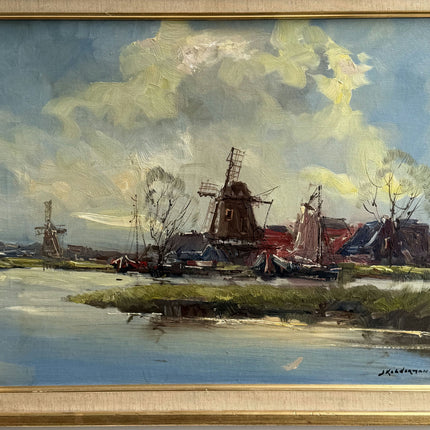 Authentic Scenery Oil Painting "Dutch Windmill" Classic Art Holland Art Shop