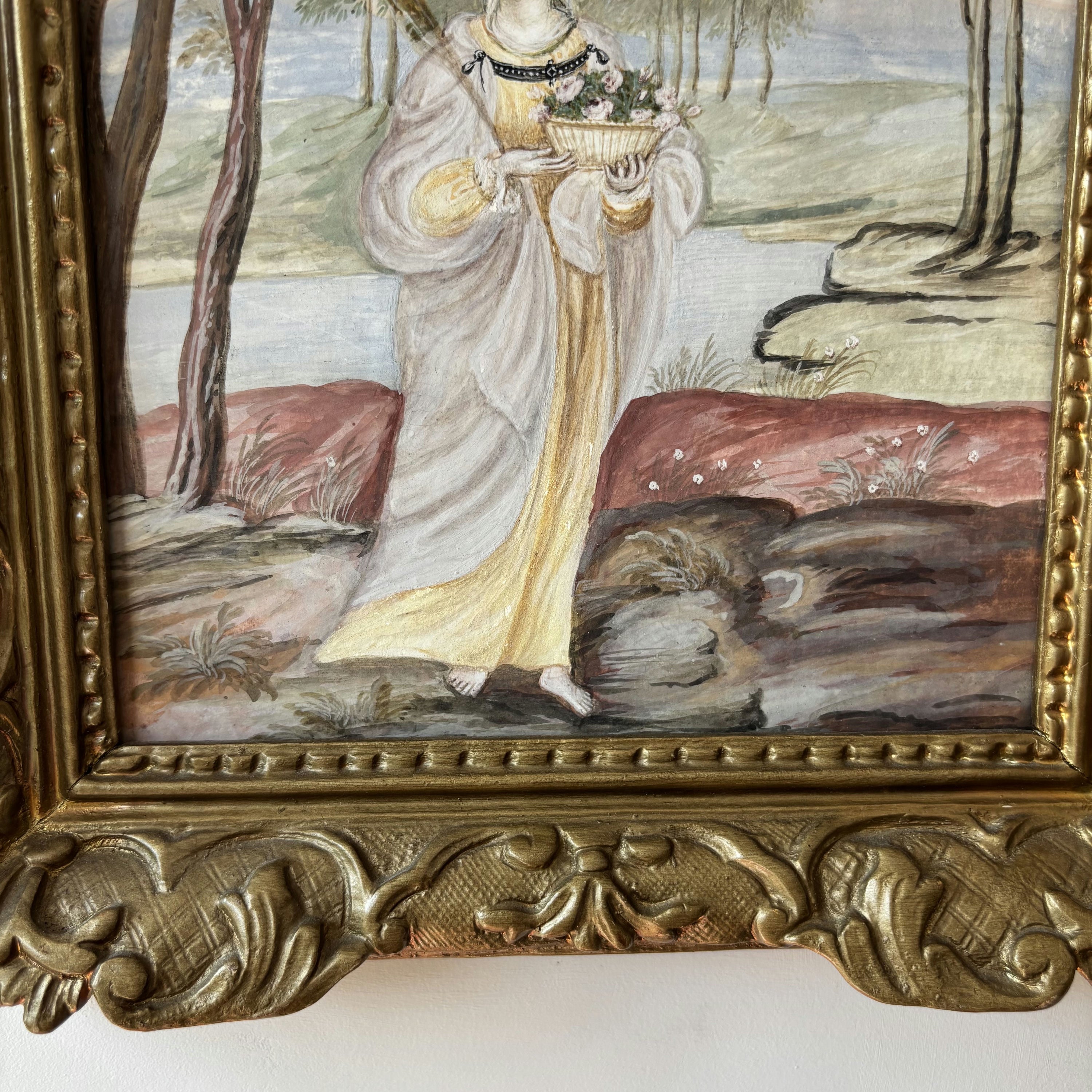 19th Century Antique Portrait Egg Tempera 