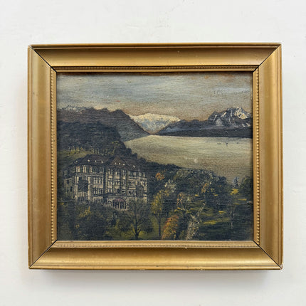 Expressive Landscape Oil Painting "Mountain Lake" Elegant Small Artwork Holland Art Shop