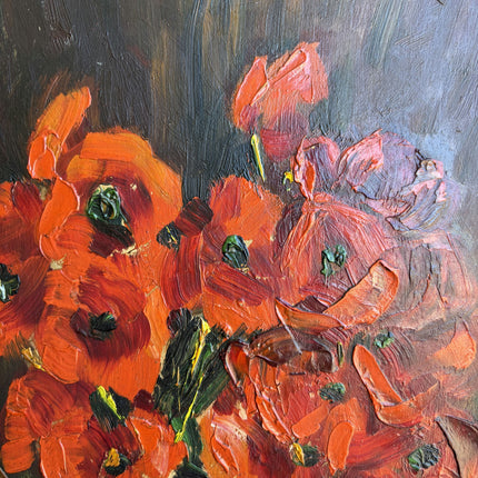 Classic Floral Still Life Oil Painting "Red Bouquet" Vintage Artwork Holland Art Shop