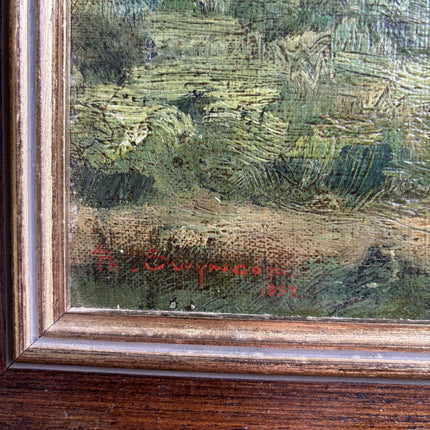 19th Century Antique Landscape Oil Painting "Stone Arch" Artwork Holland Art Shop