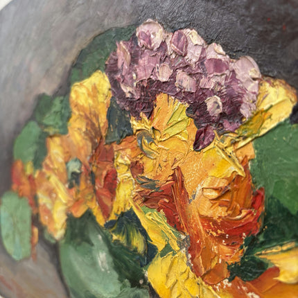 1934 Floral Still Life Oil Painting "Potted Flowers" Small Artwork Holland Art Shop