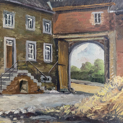 Authentic Landscape Oil Painting "Old House" Rustic Artwork Holland Art Shop