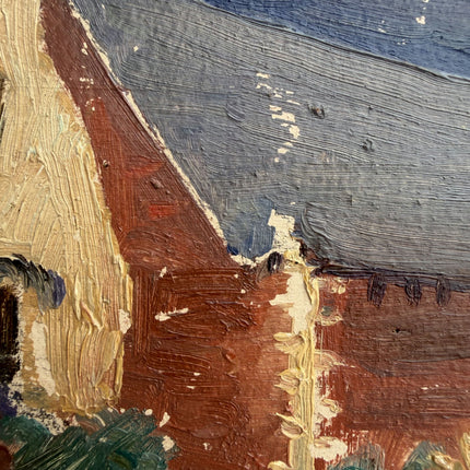 Elegant Cityscape Oil Painting "Bell Tower" Authentic Small Art Holland Art Shop