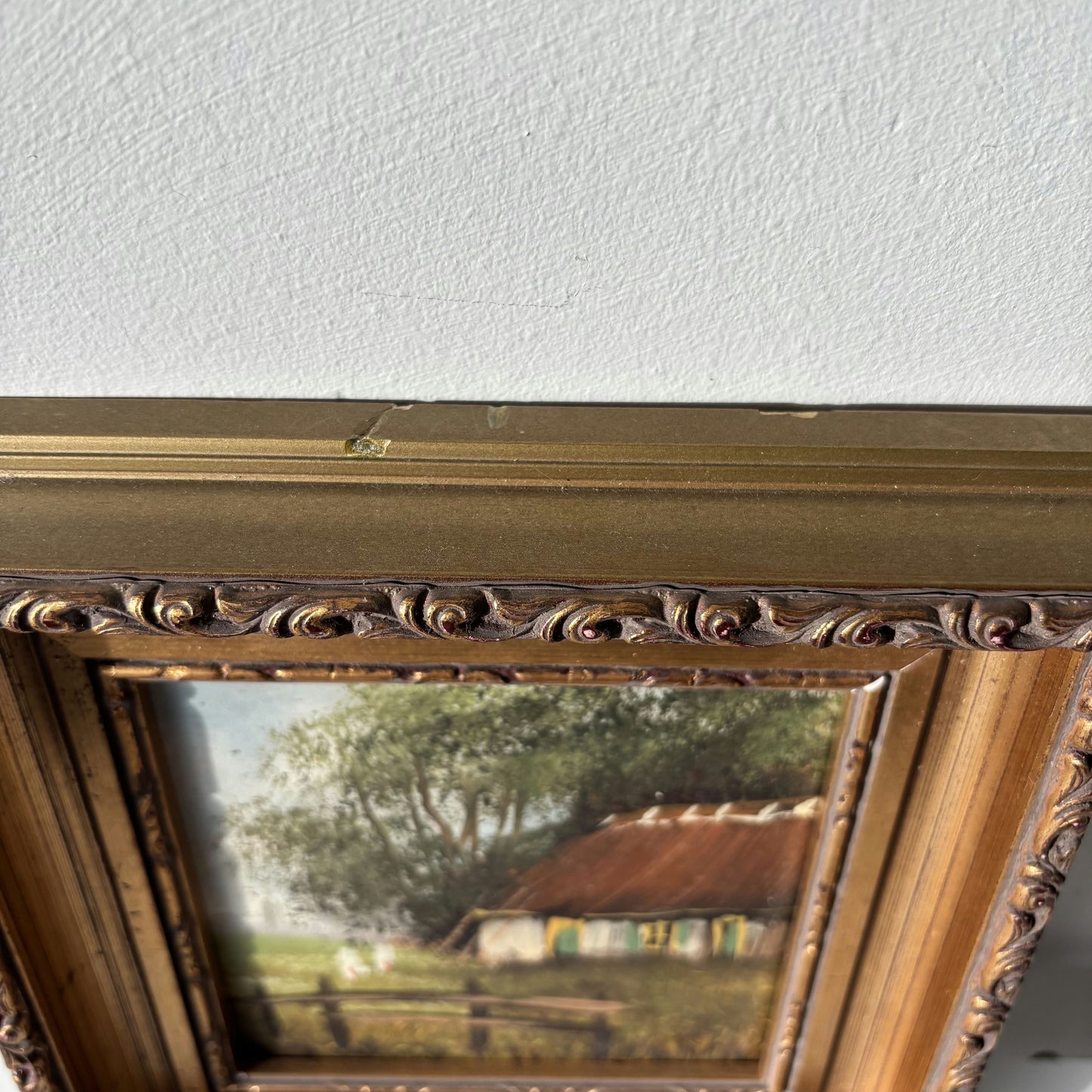 Original Landscape Oil Painting "Thatched Cottage" Traditional Small Art