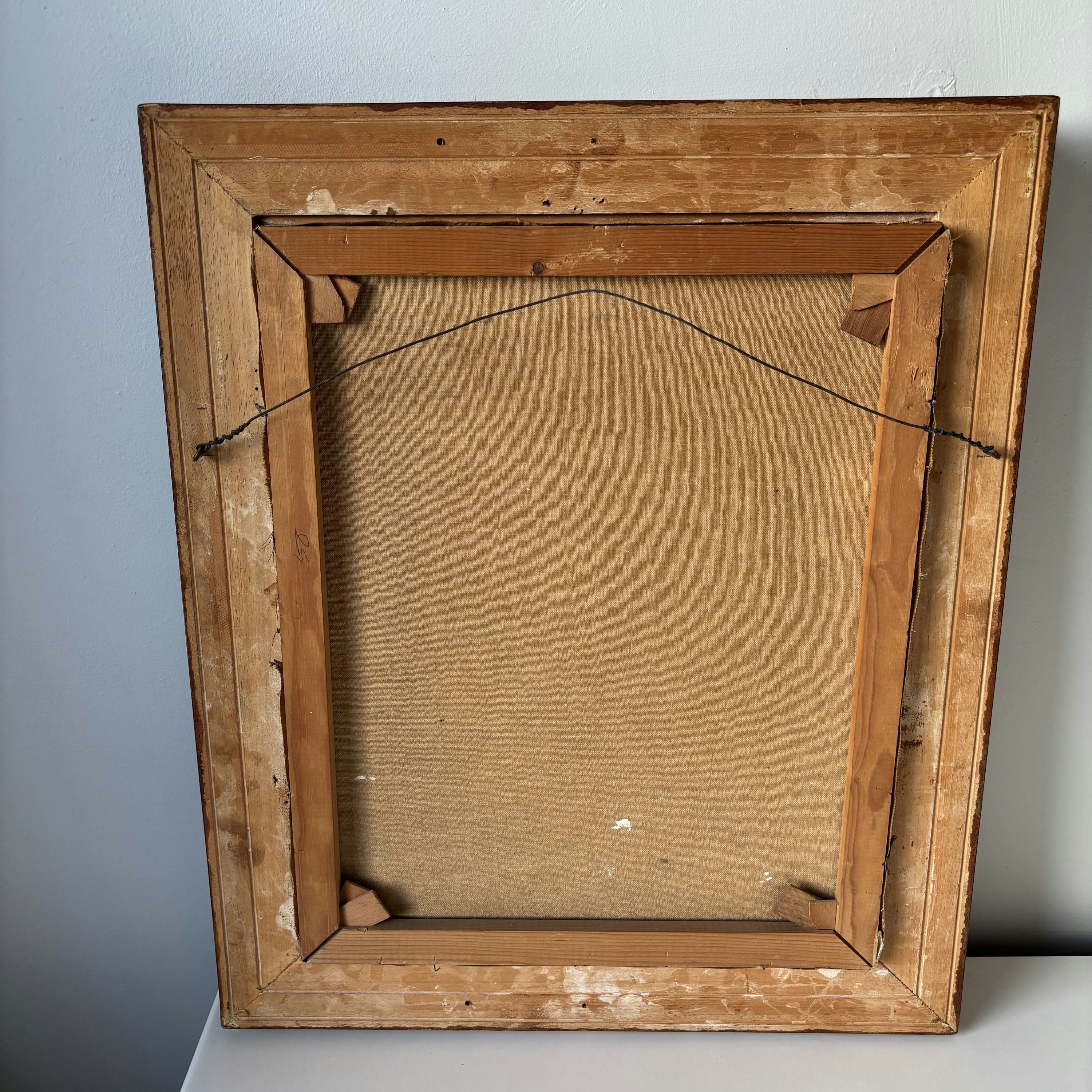 19th Century Elegant Yellow Chrysanthemums Red Pitcher Oil Painting Antique