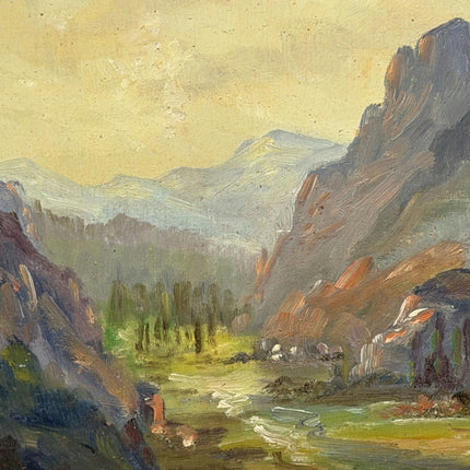 Elegant Landscape Oil Painting "Mountain Valley" Refined Small Art Holland Art Shop