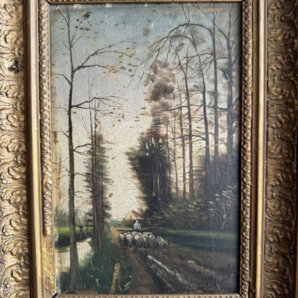 Classic Landscape Oil Painting "Gilded Frame" Expressive Small Artwork Holland Art Shop