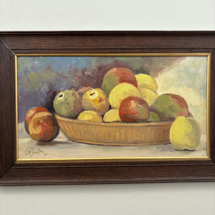 Vintage Still Life Oil Painting "Bowl Apples" Authentic Artwork Holland Art Shop