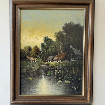 Refined Scenery Oil Painting "Thatched Cottage" Elegant Artwork Holland Art Shop