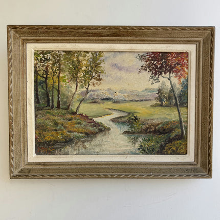 Timeless Landscape Oil Painting "Meandering Stream" Vintage Art Holland Art Shop