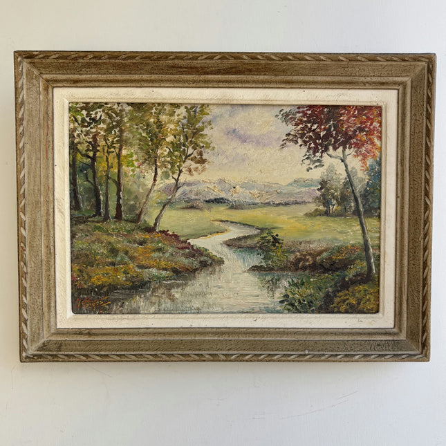 Timeless Landscape Oil Painting "Meandering Stream" Vintage Art Holland Art Shop