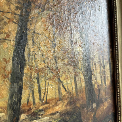 Vintage Landscape Oil Painting "Autumn Stream" Traditional Belgique Artwork Holland Art Shop