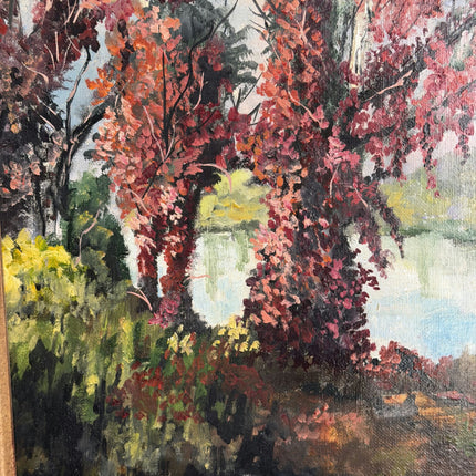 Vintage Landscape Oil Painting "Autumn Tree" Rustic Artwork Holland Art Shop