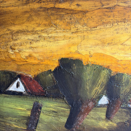Rustic Landscape Oil Painting "Small Boat" Traditional Belgique Artwork Holland Art Shop