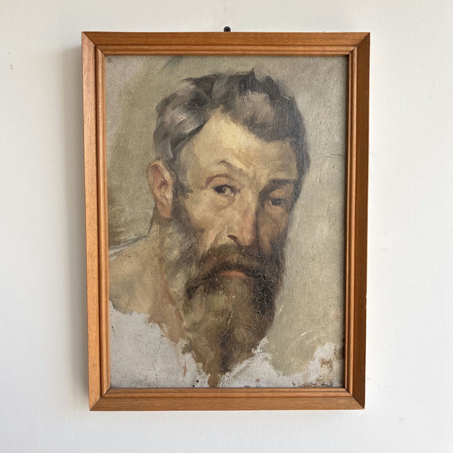 Original Portrait Oil Painting "Bearded Man" Elegant Artwork Holland Art Shop