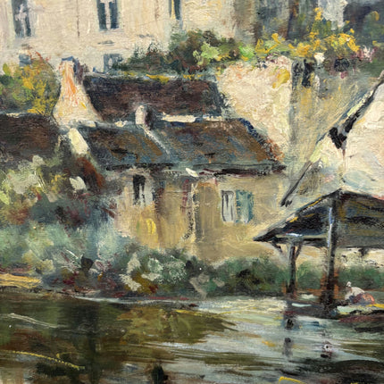 Classic Cityscape Oil Painting "Stone Castle" Authentic French Artwork Holland Art Shop