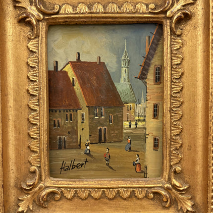 Classic Cityscape Oil Painting "Gilded Frame" Expressive Small Artwork Holland Art Shop