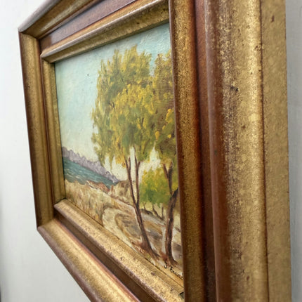 Authentic Seascape Oil Painting "Coastal Trees" Timeless Small Artwork Holland Art Shop