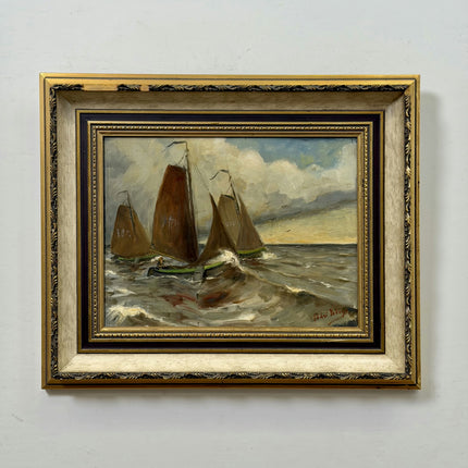 Expressive Seascape Oil Painting "Sailing Boats" Timeless Art Holland Art Shop