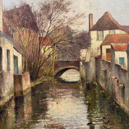 Handcrafted Cityscape Oil Painting "Stone Bridge" Timeless Large Artwork Holland Art Shop