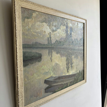 Timeless Landscape Oil Painting "Rowboat Stack" Refined Art Holland Art Shop