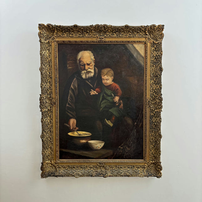 Original Portrait Oil Painting "Old Man" Detailed Large Art Holland Art Shop
