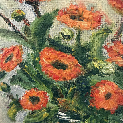 Classic Floral Still Life Oil Painting "Orange Bouquet" Rustic Small Artwork Holland Art Shop